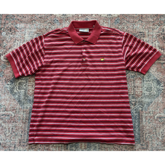 Augusta National Golf Shop Other - Augusta National Golf Shop Masters Red Striped Cotton Golf Polo Shirt Men XL